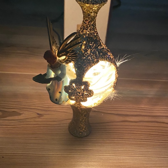Vintage MCM Jewel Brite Lighted Christmas Tree Topper Angel Finial Spire - Picture 10 of 14